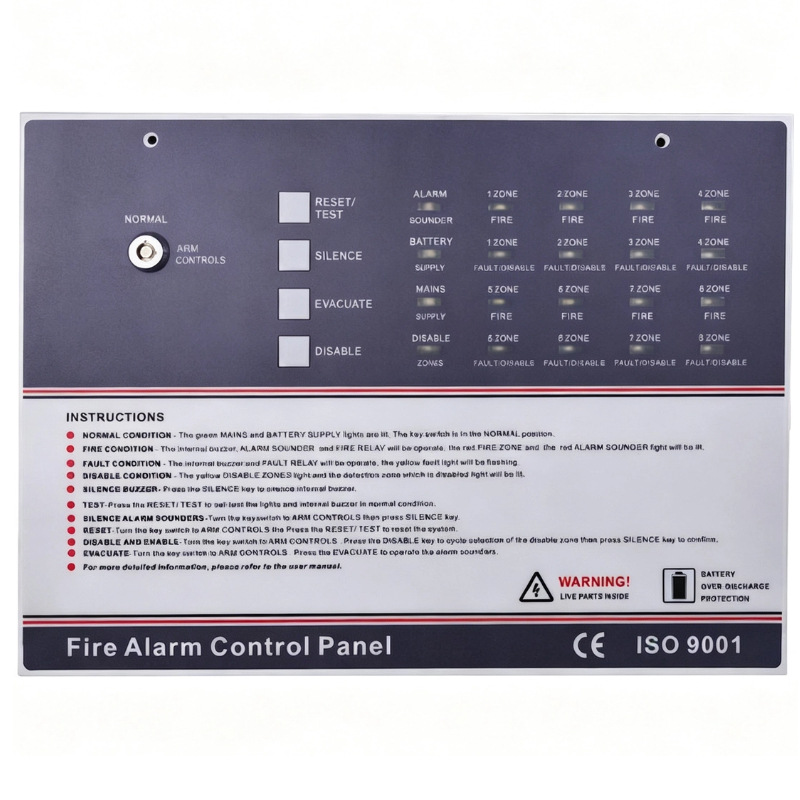 Industrial 4 Zone Conventional Fire Alarm Control Panel