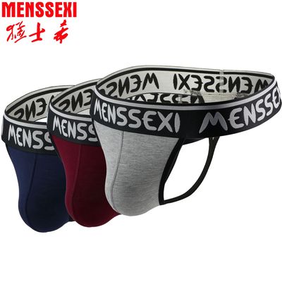 MENSSEXI品牌内裤 新款男士竹纤维抗菌内裤 性感低腰后空丁字裤|ms