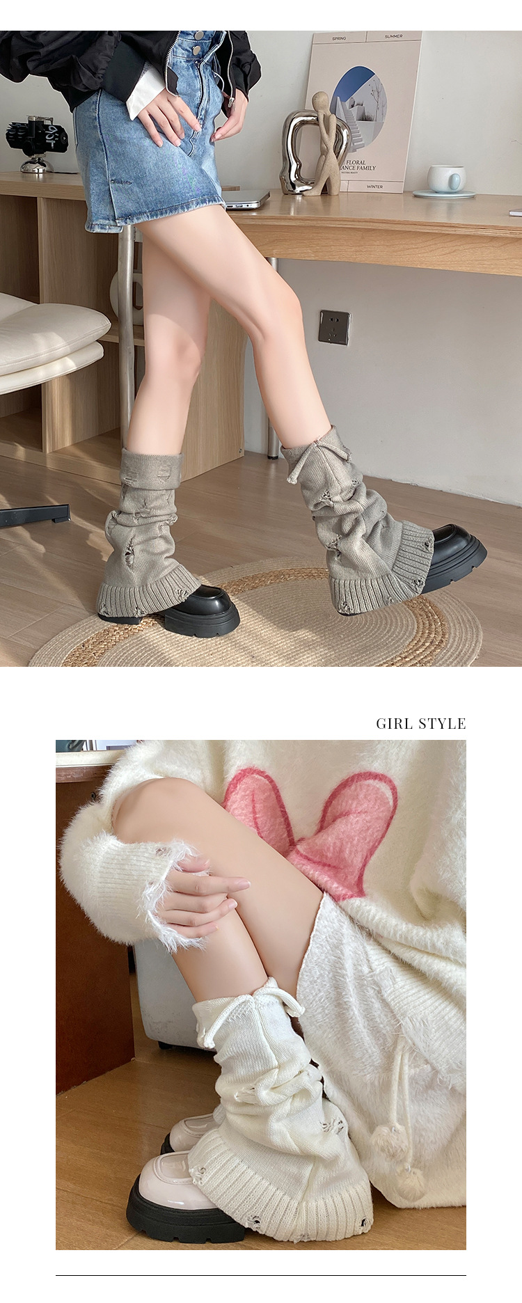 Apparel Accessories Fashionable Knit Leg Warmers For Women - High Tube, Wide Flared Cuff, Japanese Style, Breathable & Comfortable, Winter/Spring/Fall_voghion.com