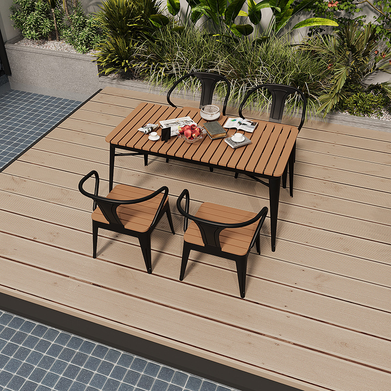 Residencia balcón ocio mesa y silla combinación de patio jardín al aire libre mesa de comedor impermeable al aire libre set de mesa y silla