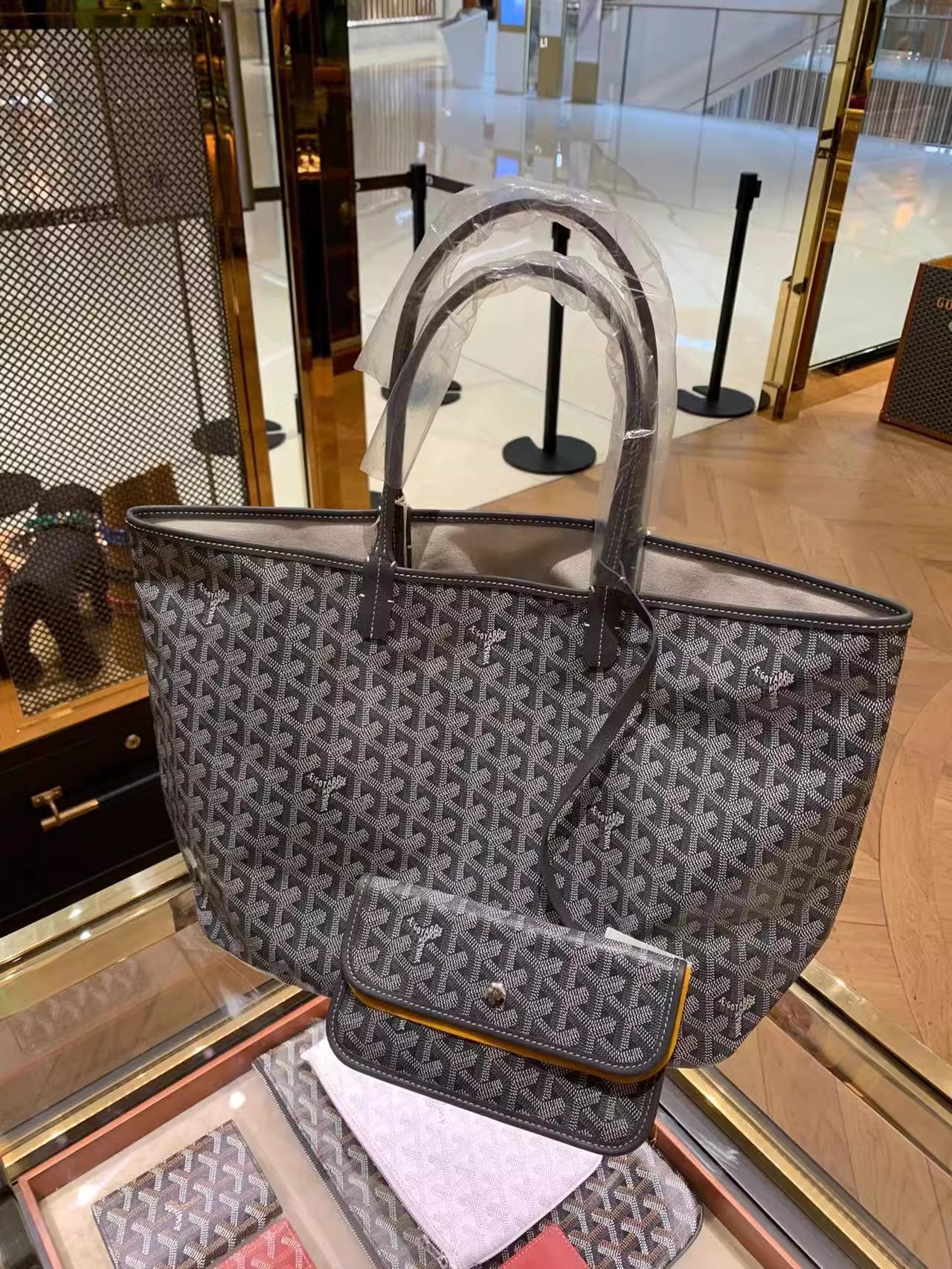 Cuero genuino Goyard bolso de las mujeres perro diente Y palabra impresa Hobo bolso de mano bolsa de compras de gran capacidad bolso de las mujeres