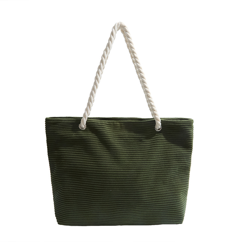 Bolso Tote de pana para mujer 2024 nuevo invierno popular casual bolso de hombro de todo fósforo bolso de axila de viaje de gran capacidad