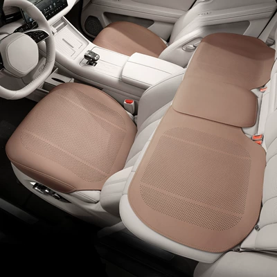 Seat cushion, seat cover: Ventilation and Breathable Thin - type-b-thin-pad-chestnut-brown-three-piece-set-for-the-whole-car