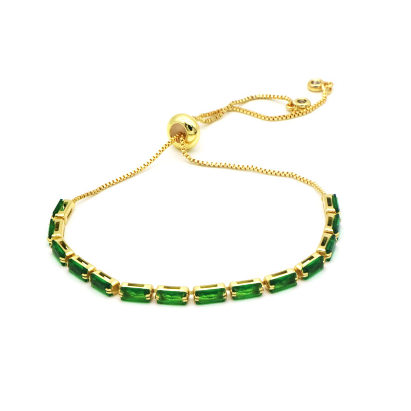 Fashion Square Copper Inlay Zircon Bracelets 1 Piece