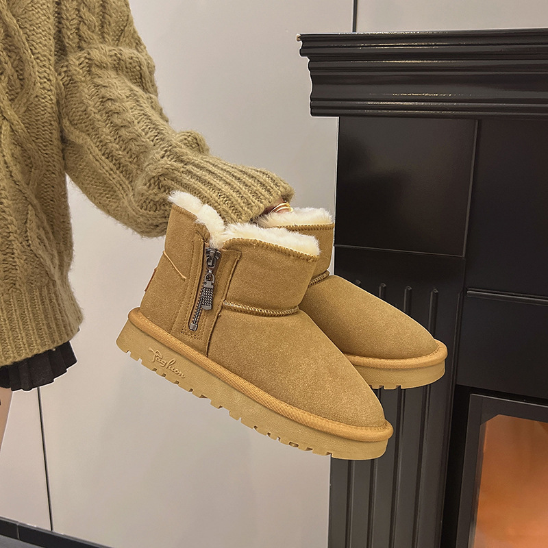 2026 New Winter Thickened Snow Boots with Fleece, Cold-Proof and Warm Cotton Boots, Cross-Border Women's Shoes, Durable Short Boots for Women in Northeast