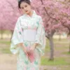 Kimono No. 19 comes with a simple girdle and fan (bow tie, inner outfit is photographed separately)