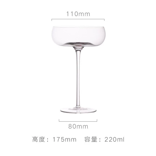 Transparent cocktail wineglass