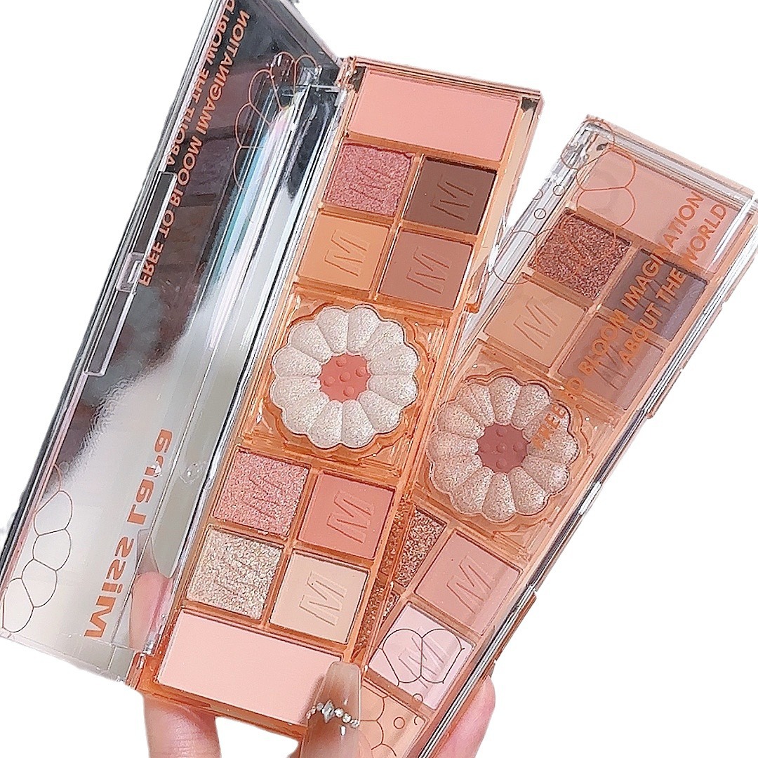 New misslara 11 Color Daisy Eyeshadow Plate Matte Sequins Pearlescent Eyeshadow Plate with High-gloss All-match Daily