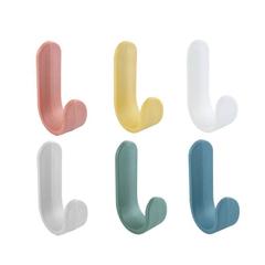 J-type strong adhesive back hook, back-to-wall hanger, no-drilling kitchen wall-mounted plastic adhesive hook, J-type hook