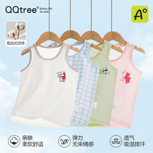 Autumn Children's Pure Cotton Vest, Sleeveless Vest for Older Children, Girls' Thin Inner Wear, Boys' Top