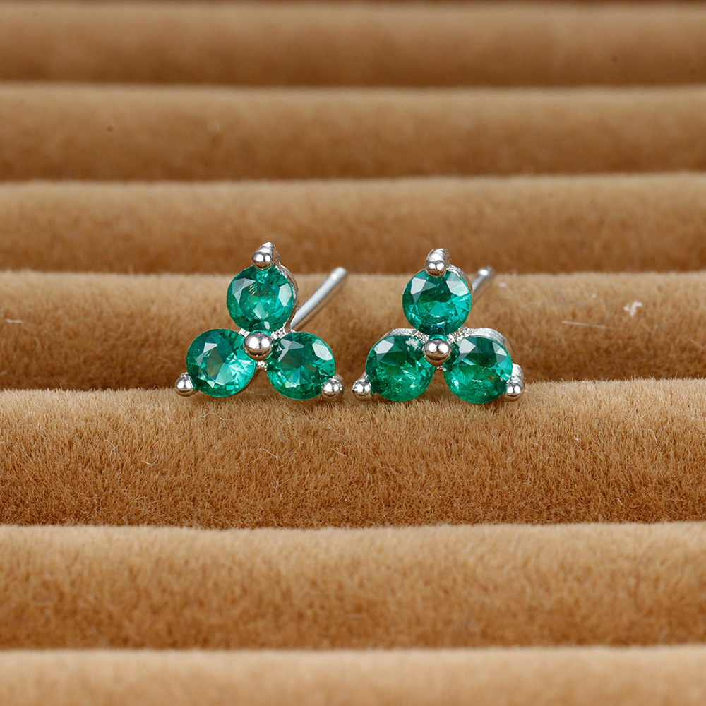 1 Pair Shiny Round Plating Inlay Copper Zircon Ear Studs display picture 8