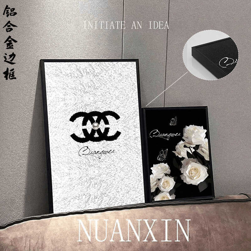 ins风感斗柜轻奢客厅入门玄关沙发摆挂画桌面摆台艺术装饰画