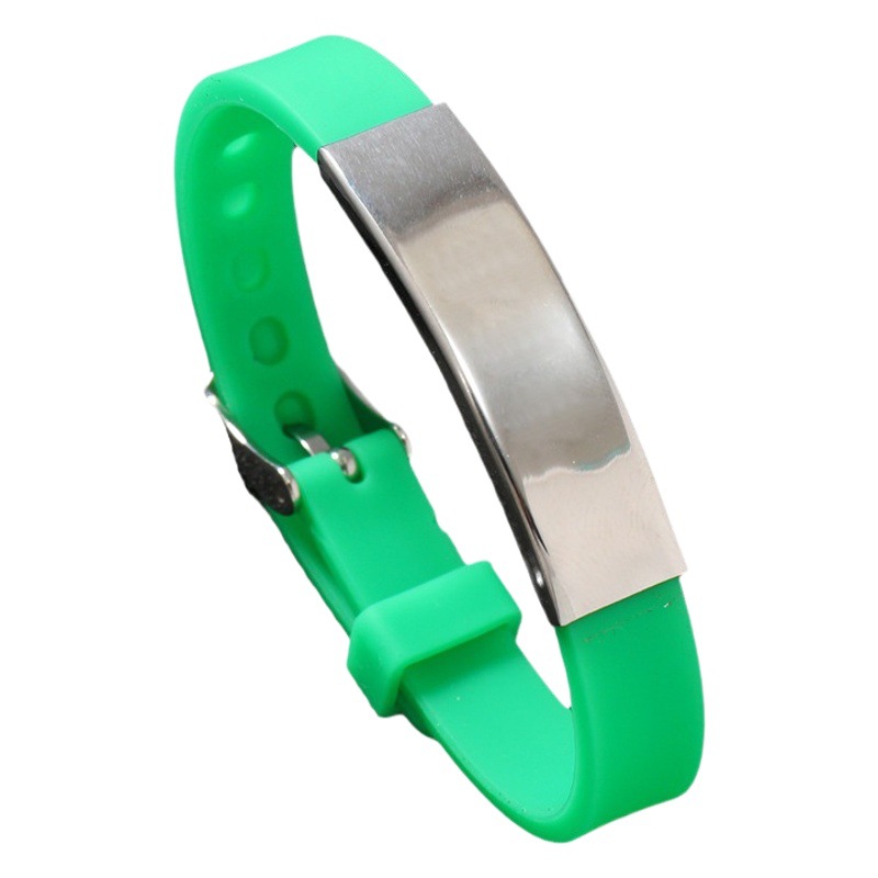 Pulsera de silicona de acero inoxidable transfronterizo pareja multicolor extraíble de acero inoxidable letras LOGO pulsera deportiva de silicona