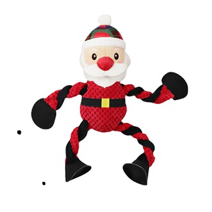 Pet Plush Vocal Cloth Pair Interactive Training Squeak Dog Toy Santa Claus Christmas Deer Snowman