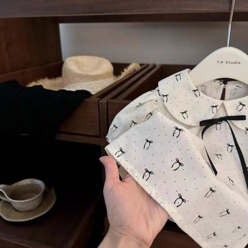 Fancy Set for Girls - Summer New Children's College Style Baby Collar Top and Floral Shorts Two-Piece Set for Baby Girls