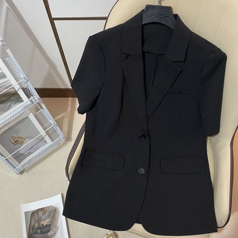 Thin Short-Sleeved Suit Jacket for Women, 2026 Summer New Korean Style Casual Slimming High-End Youthful Blazer Thin Short-Sleeved Suit Jacket for Women, 2026 Summer New Korean Style Casual Slimming High-End Youthful Blazer