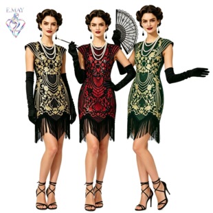 S-4XL�w�ı��L��Ƭ���K�B��ȹ1920s�wŮ�ɶY���Ɍ�������̨���ݷ�