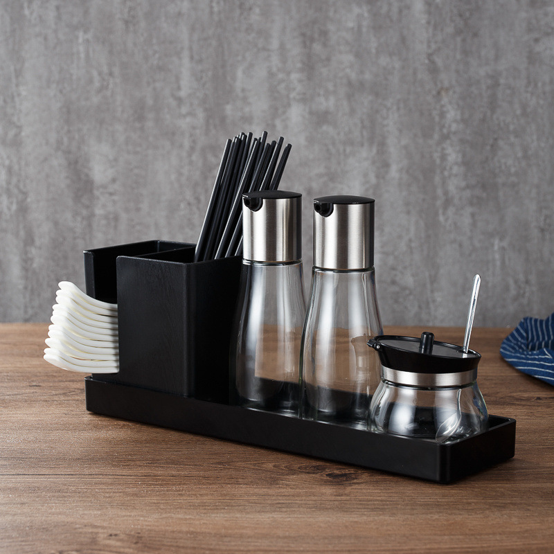 큰 숟가락과 젓가락을 위한 유리 세트 p (2병 + 캔 1개)