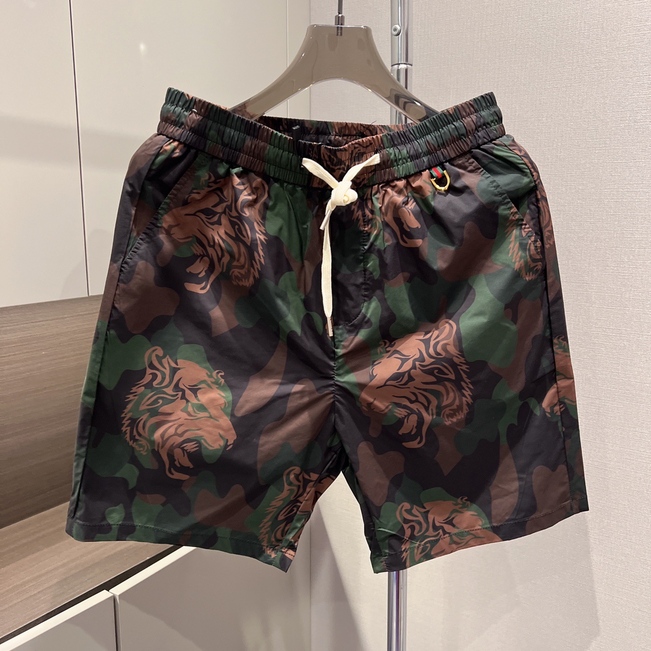 Men's Ice Silk Casual Shorts Lightweight Breathable Tiger Print Summer Beach Streetwear Sports_viptrois.com
