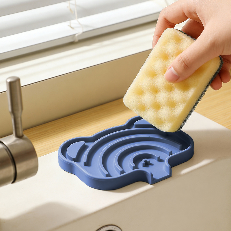 New Silicone Soap Dish for Travel, Portable Home Bathroom Creative Drainage Tray Soap Holder