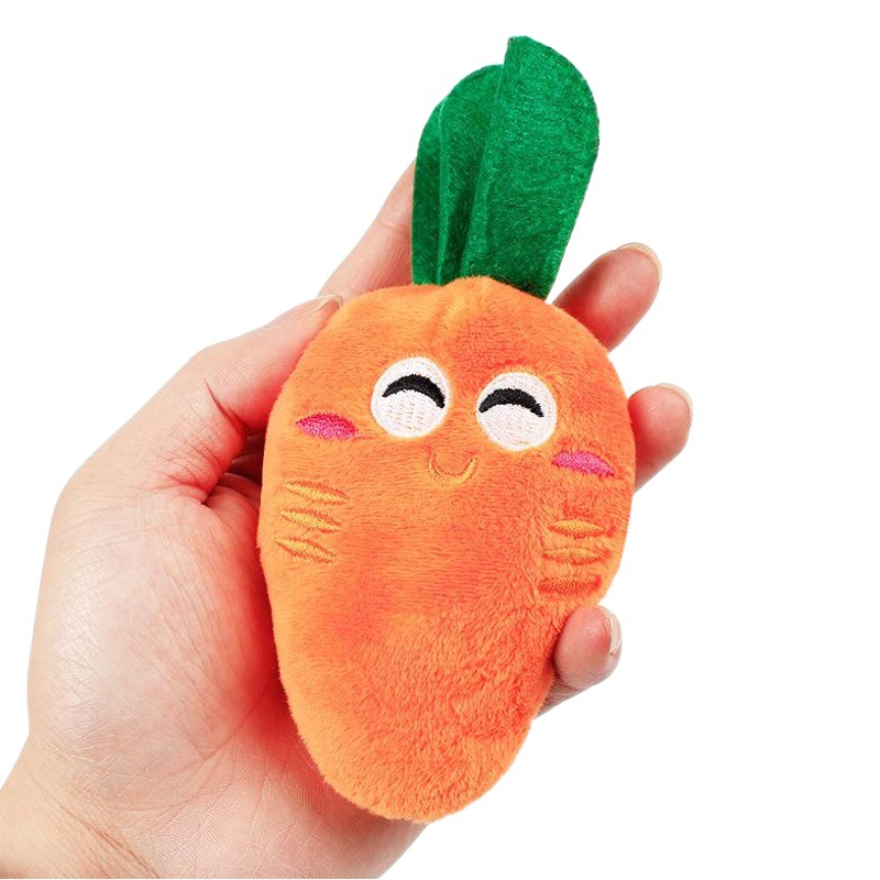 Popular perro zanahoria muñeca vegetal juguete felpa perro de sonido juguete mascota mordedura molar suministros al por mayor