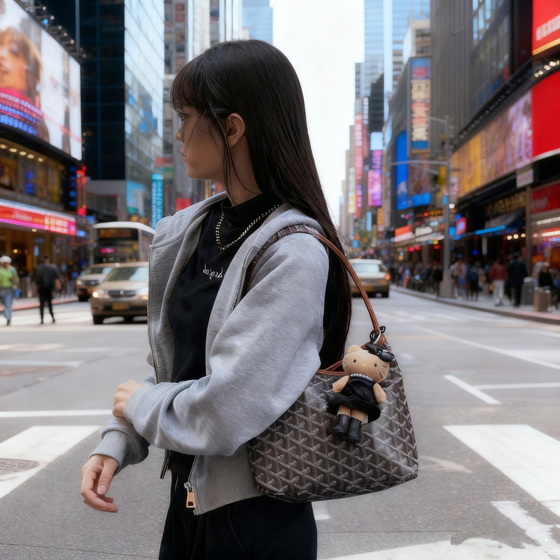 6 New Commuter Bonnie Mini Hobo Bag with Dog Tooth Pattern, Versatile Printed Shoulder Bag for Women, Fashionable Underarm Bag