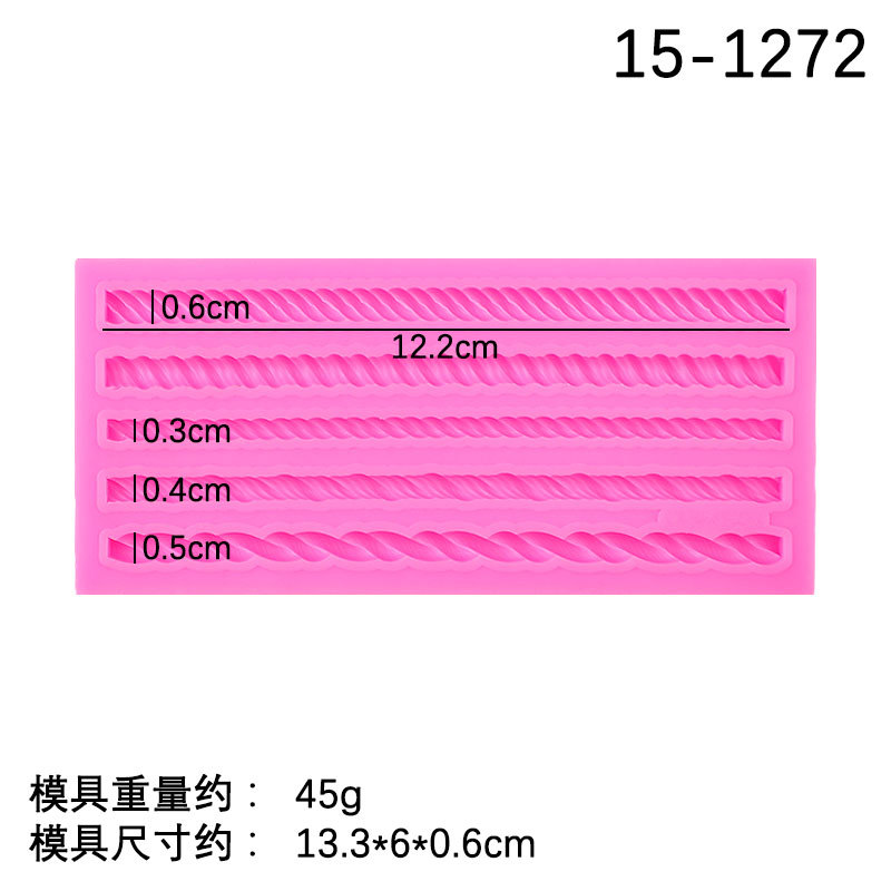 Cuerda de cáñamo encaje molde de silicona fondant ritmo seco hornear decoración borde accesorios arcilla cerámica suave herramienta hecha a mano