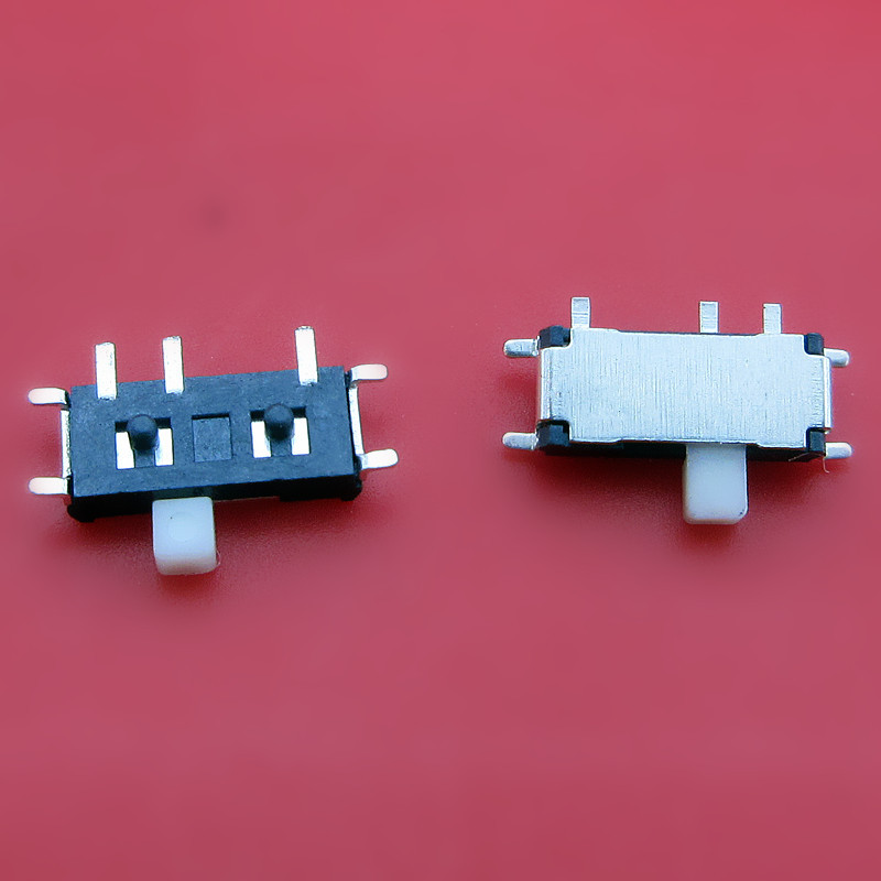 两档小型玩具开关 MSK12C02（1P2T）卧式贴片小七脚滑动拨动开关