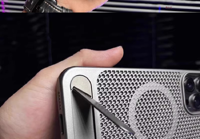 Ốp lưng điện thoại tổ ong tản nhiệt chống rơi có giá đỡ cho iPhone 12–16 Pro Max — [Làm mát tổ ong màu đen★Giá đỡ từ tính], [Làm mát tổ ong màu tím đậm★Giá đỡ từ tính], 【Làm mát tổ ong màu xám★Giá đỡ từ tính], 【Tản nhiệt tổ ong màu bạc★Giá đỡ từ tính] chi tiết 13