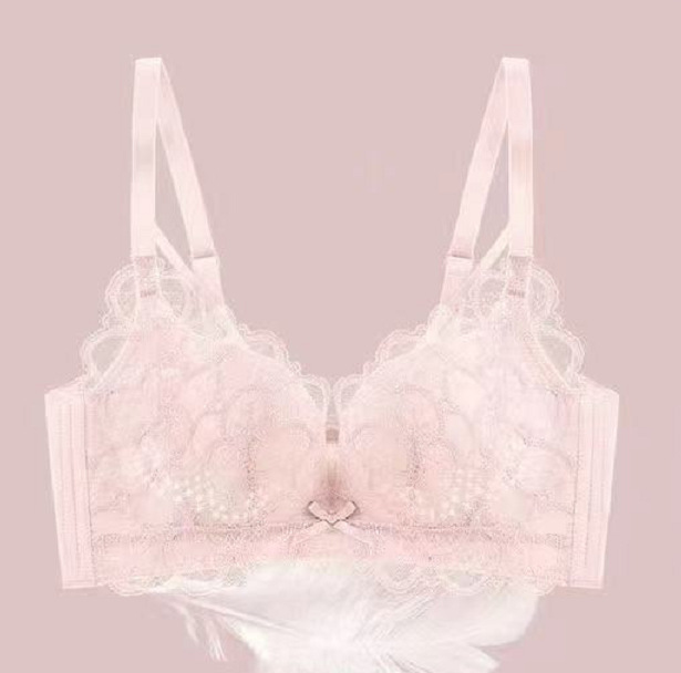 Primavera y verano ropa interior de las mujeres de encaje transpirable agujero Delgado taza inalámbrico Sujetador push up pecho sujetador 690