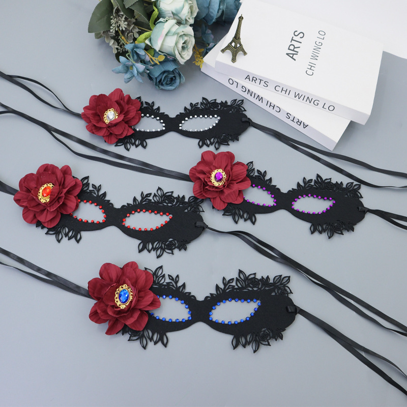 Halloween no tejido máscara de mitad de cara para niñas máscara de encaje máscara cos mascaras de baile accesorios de vestir