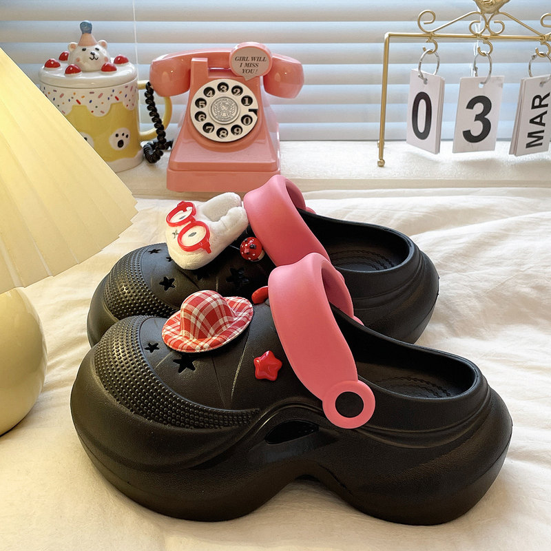 Amazon EVA Cartoon Cute Clogs for Women, Summer Thick-Soled 7cm Outdoor Non-Slip Beach Shoes, Cute Sandals