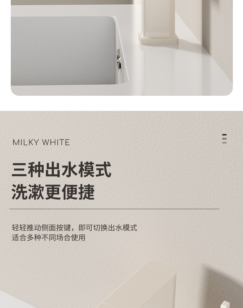Milky white pull-out digital display washbasin faucet, cold and hot all-copper multi-functional gun gray top water outlet washbasin faucet undefined