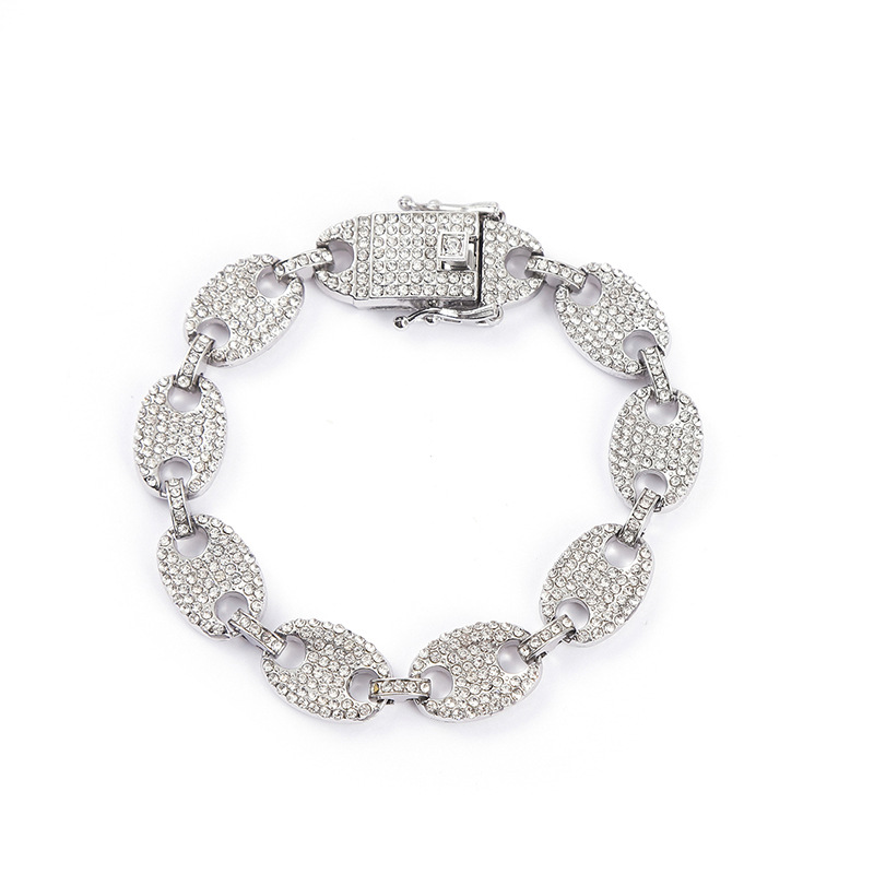 Diamond Coffee Bean Bracelet For Men Cuban Hip Hop Style_voghion.com