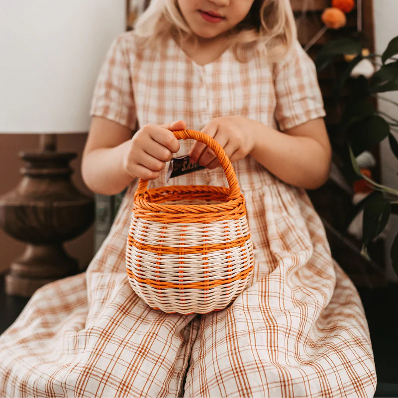 Cesta tejida, bolso, ratán hecho a mano, cesta de almacenamiento de ratán real, banda de juguetes para niños, asa, canasta de almacenamiento, accesorios de fotografía