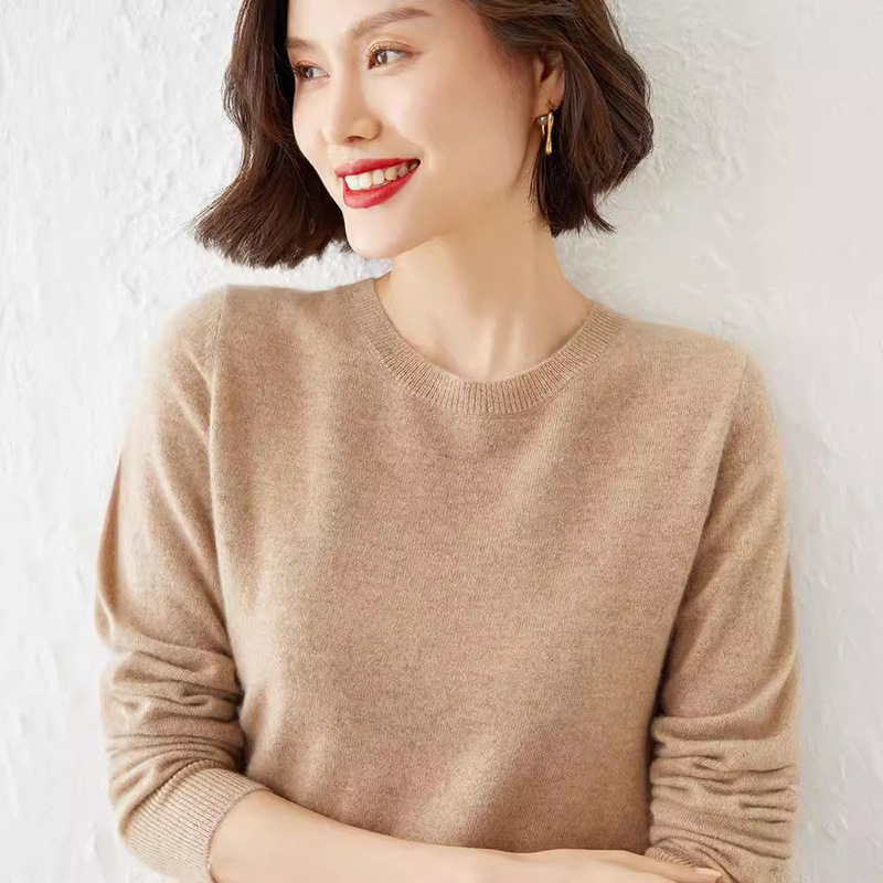 Brand wholesale discount 2024 cashmere sweater autumn and winter round neck knitted bottoming shirt slim inner cashmere sweater women's sweater