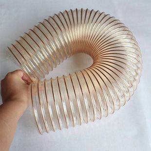 PU Polyurethane Air Duct Copper-plated Steel Wire Woodworking Sawdust Vacuum Pipe Thickeneded Pipe Wall 0.63mmPU Telescopic Hose