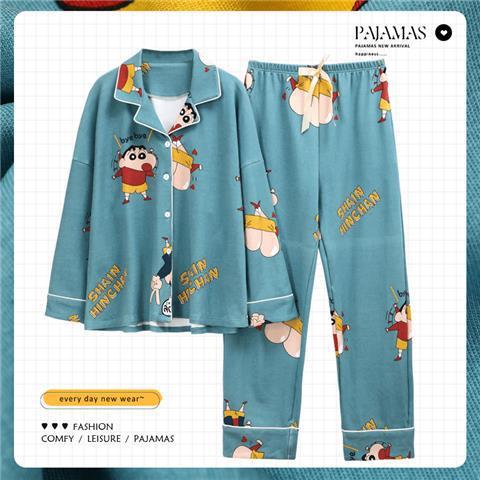 2023 nuevo pijamas mujeres primavera y otoño manga larga 100% algodón ins estilo hogar servicio más traje