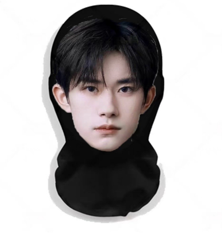 新款3D仿真人明星人脸装扮头套派对装饰面罩明星全脸搞笑网纱头套|undefined