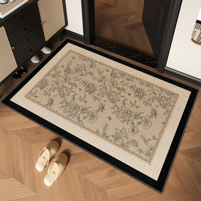 Tapis d'entrée vintage français antidérapant découpable sur mesure_voghion.com