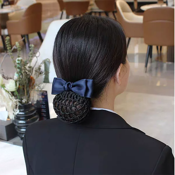 Popular Head Flower Nurse Hair Net Pocket Stewardess Bank Hotel Work Senior Professional Waiter Bow Hair Accessory