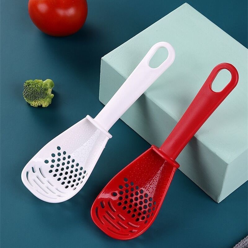 Cuchara de cocina colador multifuncional de cocina molienda y trituración de alimentos complementarios cucharas de jengibre y ajo prensado en el hogar puré de papas para cocinar pala