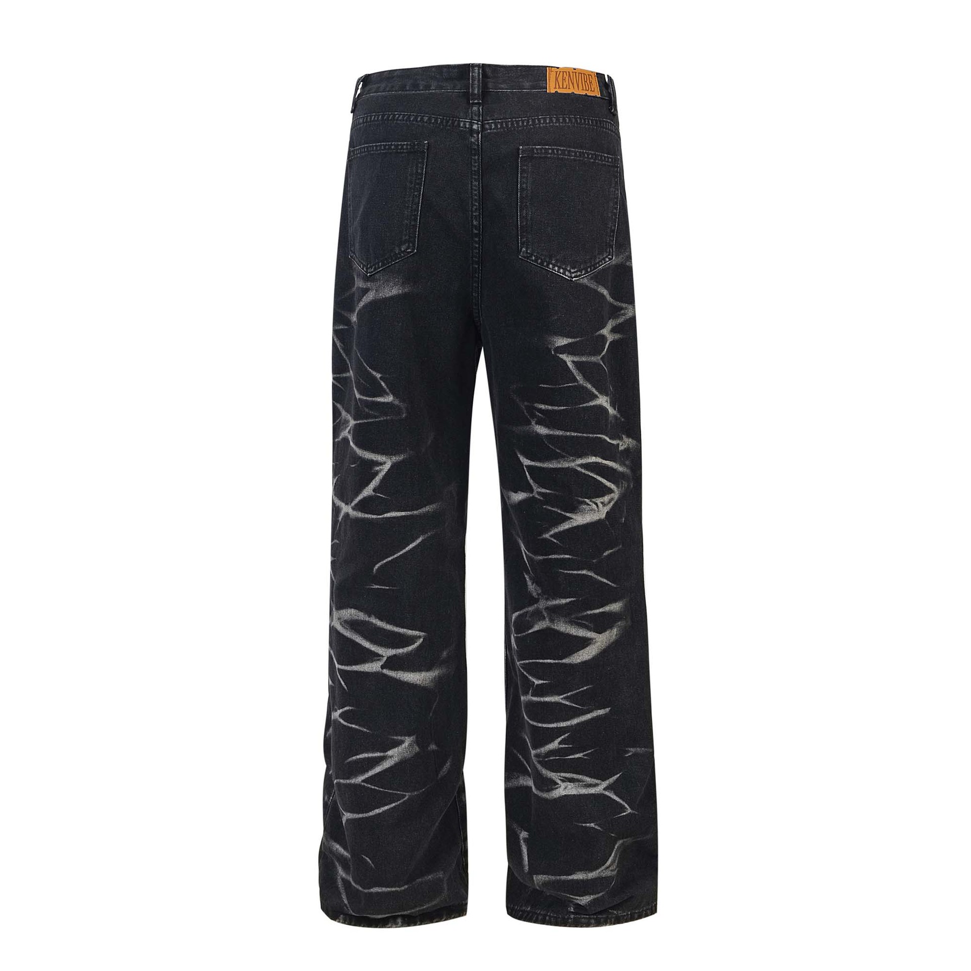 Lightning Embroidered Straight Jeans 3