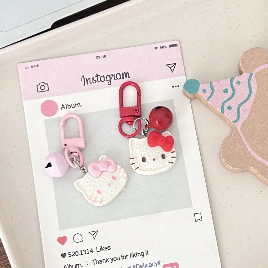 Hello Kitty, мультяшный маленький колокольчик, милый брелок, для рюкзака, подвеска, подарок на день рождения