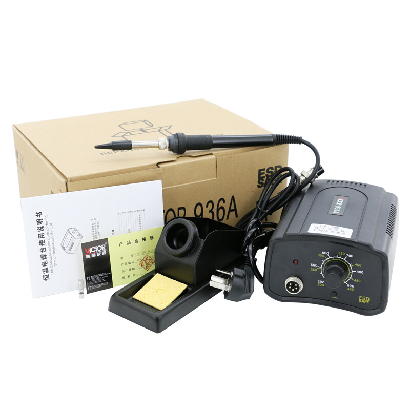 VICTOR胜利VC936A 60W无铅恒温焊台 可调温电焊台 电烙铁焊接维修
