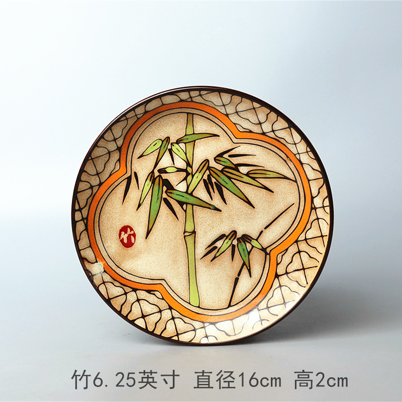 創意的な手描きの釉薬の下で色彩の陶磁器の皿の家庭用の野菜の皿の冷たい野菜の皿の果物のお菓子の皿の6寸は骨の皿のかすの皿を吐きます。|undefined