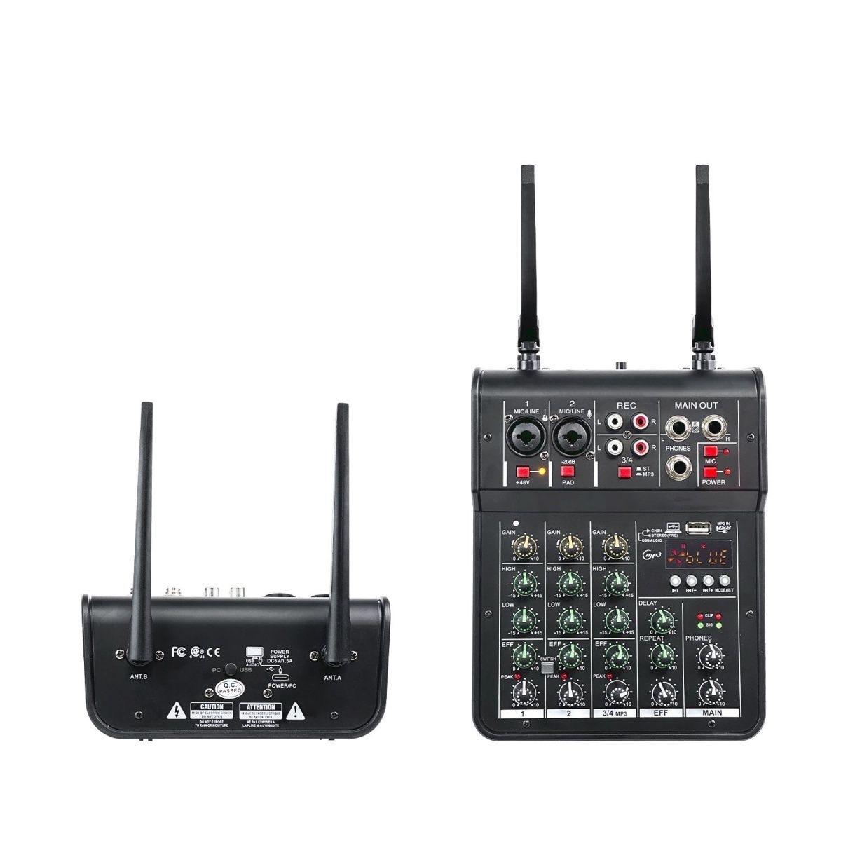 Fabricante transfronterizo de 4 vías mezclador Bluetooth pequeño profesional con efecto de reverberación micrófono K canción reunión de rendimiento de escenario
