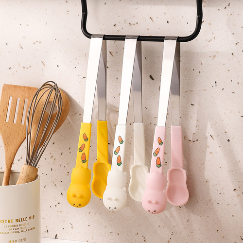 Creative Kitchen Food Clips Cute Bread Clips Household Frying Non-slip Stainless Steel Cake Dessert Clips Baking Clips