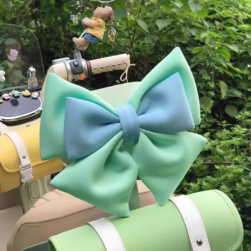 Motorcycle Battery Electric Vehicle Car Rear Sticker High-Value Helmet 3D Fabric Trendy Bow Decoration