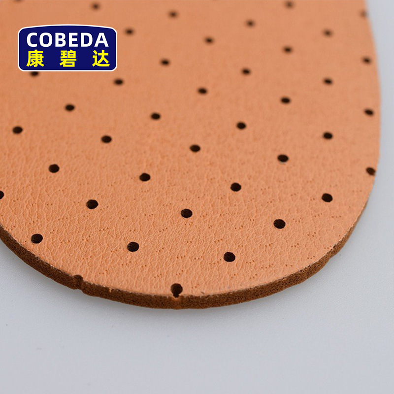 En stock suministro de ocio de absorción de golpes transpirable almohadilla de cuero suave Plantilla de látex Plantilla de cuero suave